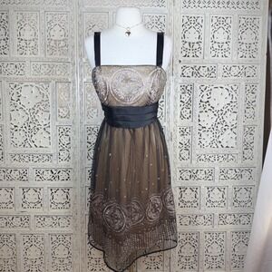 R&M Richards Glitter Sparkly Babydoll Formal‎ Dress Sz 10 Homecoming Event Y2K